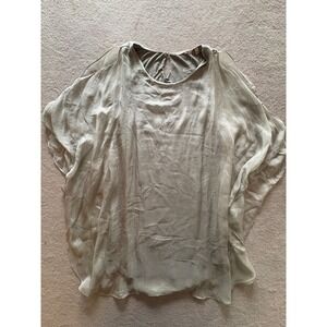 Soft Surroundings Sheer Silk Blend Dolman Sleeve Top Size PS